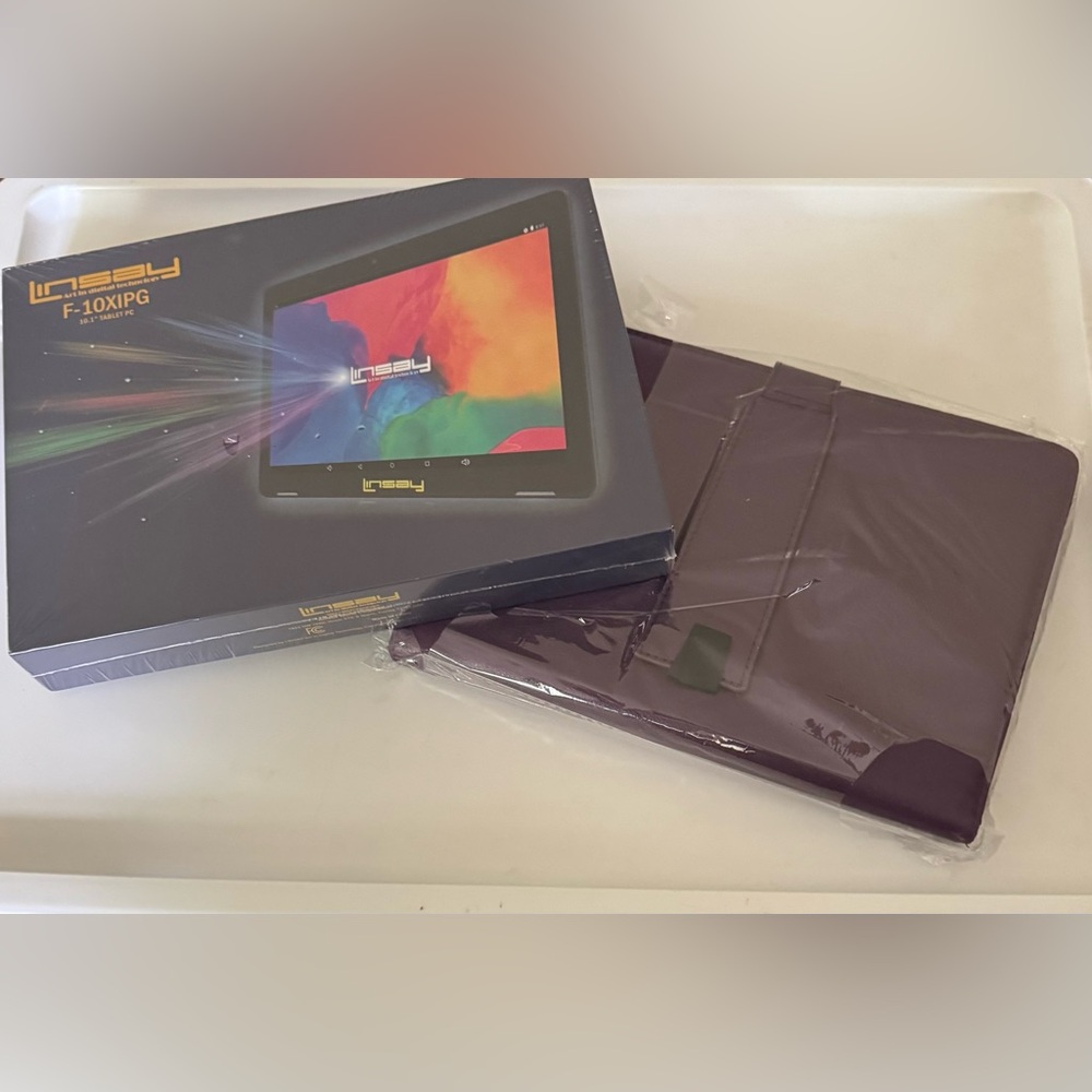 NEW SEALED Linsay F-10XIPG 10.1" Tablet with purple case